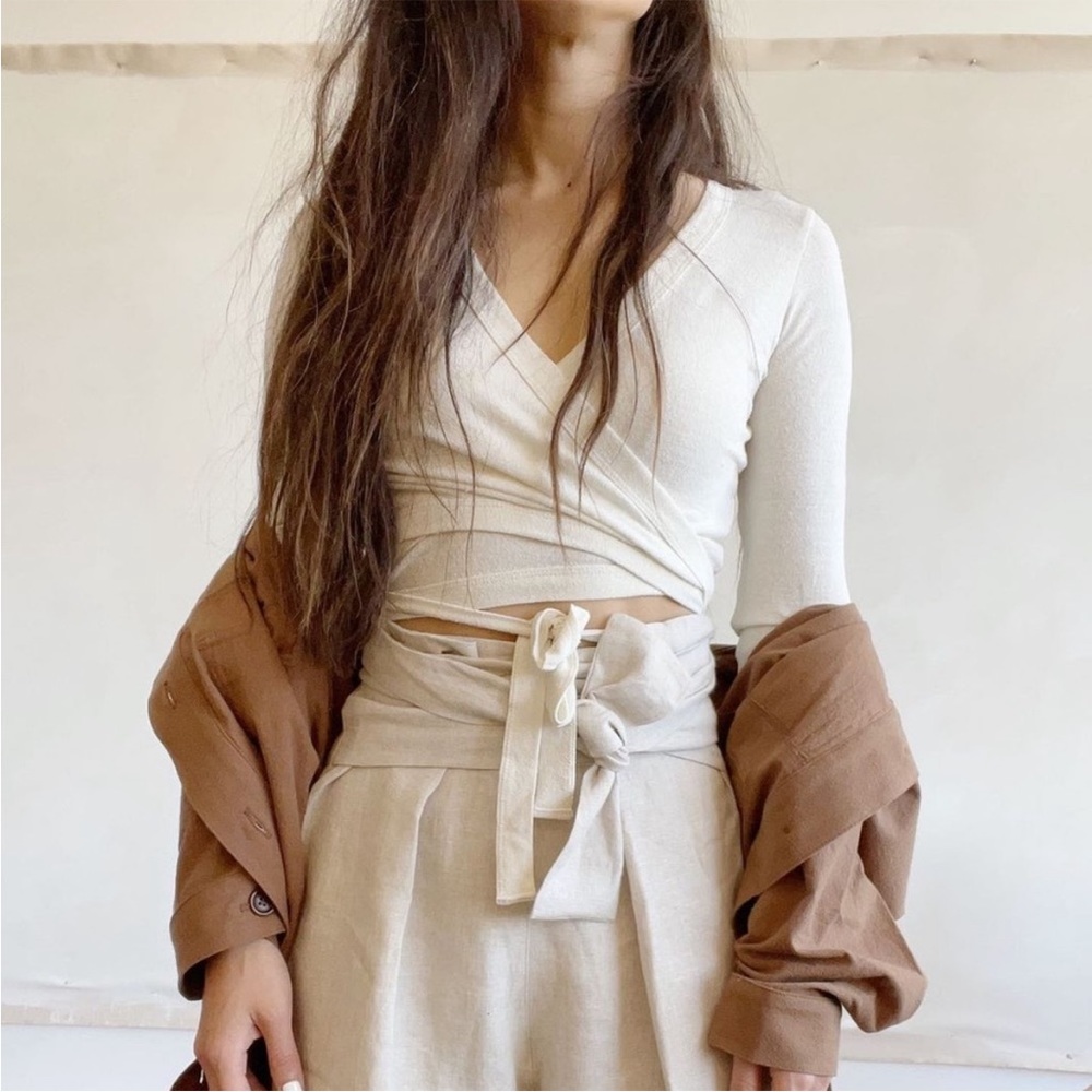 OZMA Reagan Dance Wrap Top XS, Raw Silk